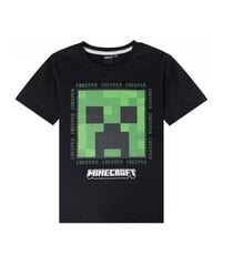 Javoli lasten Minecraft T-paita FKC63811 01, musta/vihreä 5056599717619 hinta ja tiedot | Poikien paidat | hobbyhall.fi