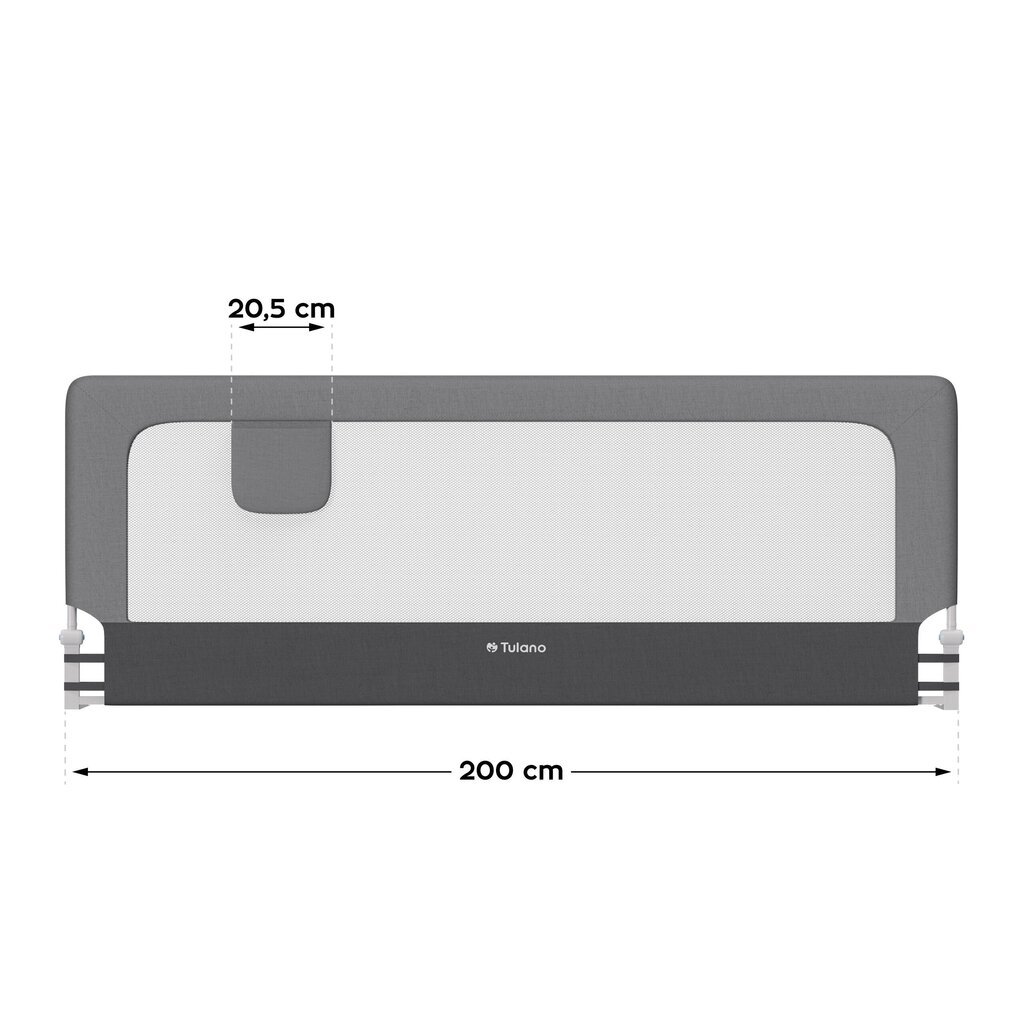 Turvalaita sänkyyn 200cm Cover 30 harmaa hinta ja tiedot | Lasten turvallisuus | hobbyhall.fi