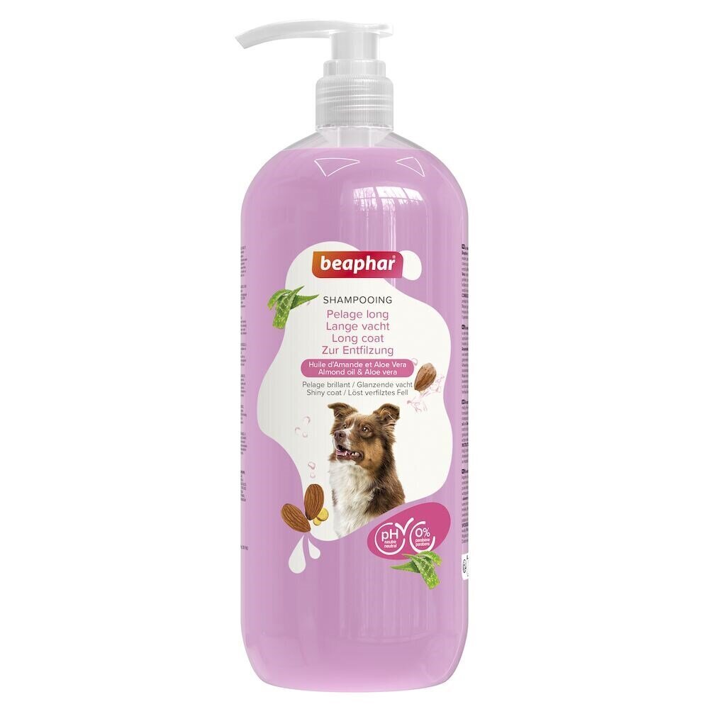 Shampoo pitkäkarvaisille koirille Beaphar Shampoo Long Coat, 1 l hinta ja tiedot | Shampoot ja hoitoaineet lemmikeille | hobbyhall.fi