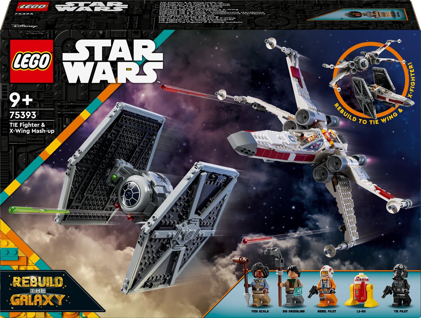 75393 LEGO® Star Wars™ yhdistetty TIE-hävittäjä ja X-Wing-malli hinta ja tiedot | LEGOT ja rakennuslelut | hobbyhall.fi