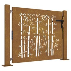 vidaXL Puutarhaportti 105x105 cm corten teräs bambukuvio hinta ja tiedot | Aidat ja tarvikkeet | hobbyhall.fi