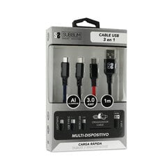 Kaapeli Micro USB Subblim SUB-CAB-3IN101 1 m hinta ja tiedot | Kaapelit ja adapterit | hobbyhall.fi