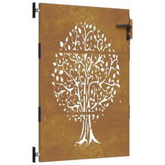 vidaXL Puutarhaportti 85x125 cm corten teräs puukuvio hinta ja tiedot | Aidat ja tarvikkeet | hobbyhall.fi