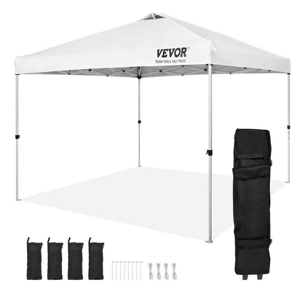 Pop-up taittuva paviljonki Vevor, valkoinen, 304x304cm hinta ja tiedot | Teltat | hobbyhall.fi