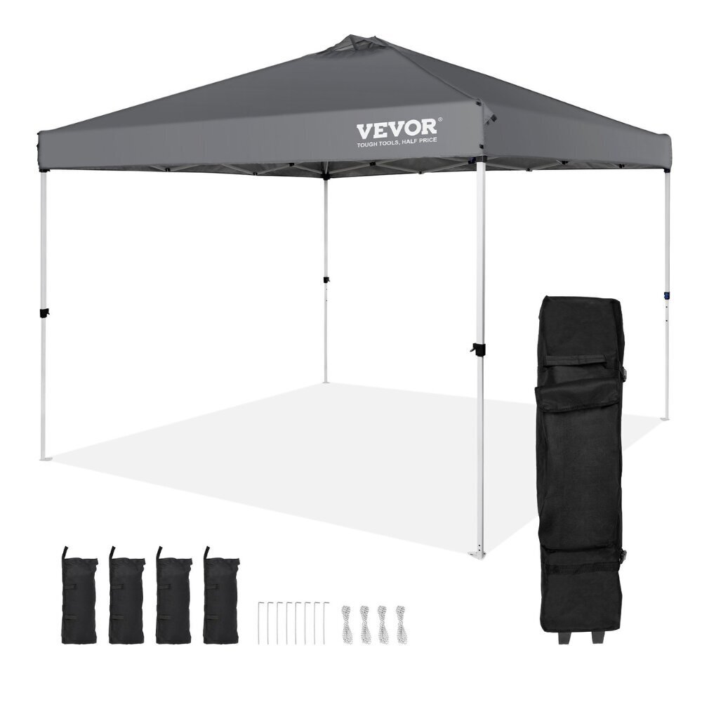 Pop-up taittuva paviljonki Vevor, harmaa, 304x304cm hinta ja tiedot | Teltat | hobbyhall.fi