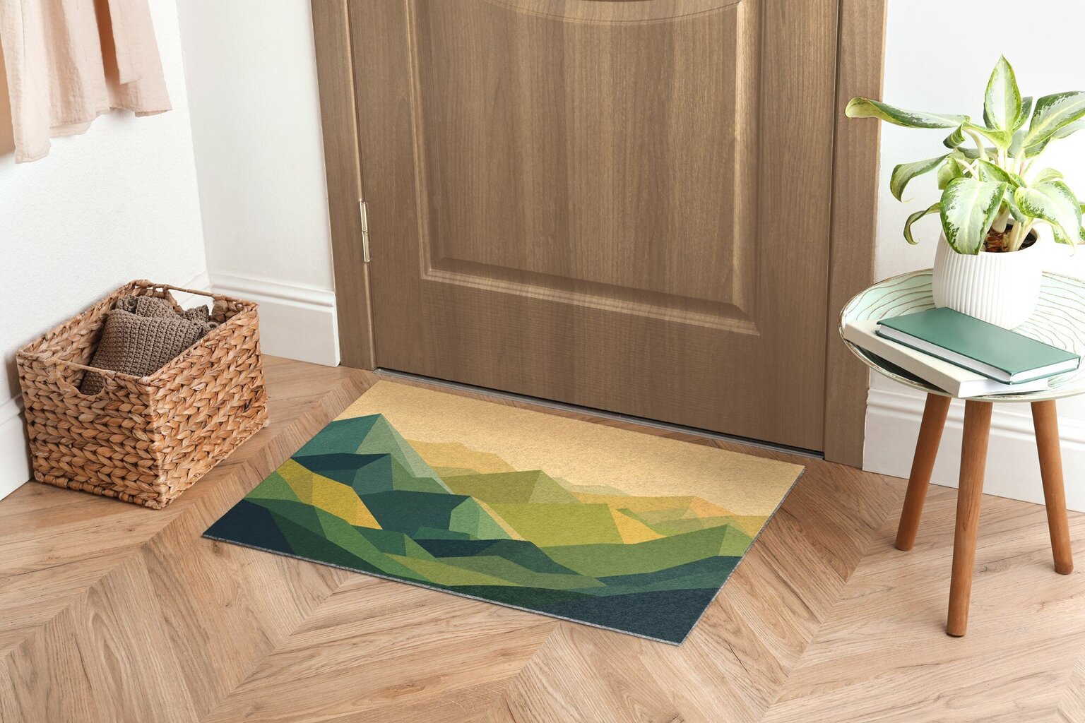 Kynnysmatto Geometriset Vuoret, 90x60 cm hinta ja tiedot | Ovimatot | hobbyhall.fi