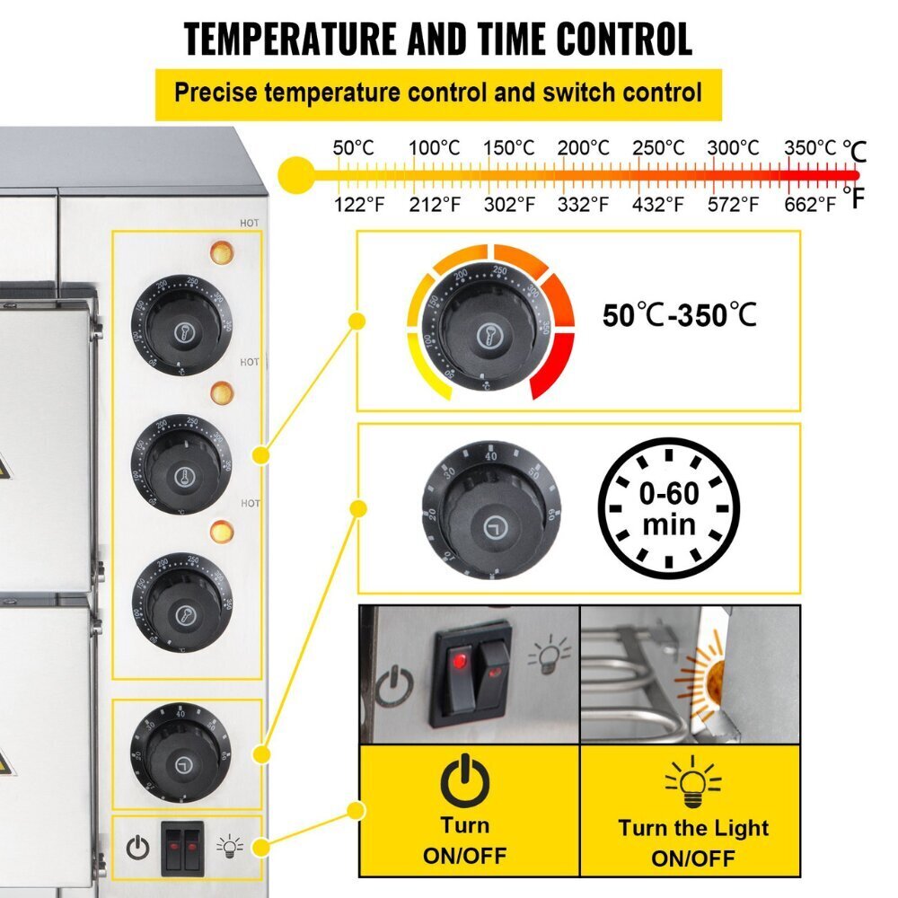 Vevor Ammattimainen Sähköliesi Pizzaa varten, 3000W, 220/240V hinta ja tiedot | Erillisuunit | hobbyhall.fi