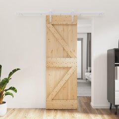 vidaXL Liukuovi laitteistosarjalla, 70x210cm, massiivimäntyä hinta ja tiedot | Sisäovet | hobbyhall.fi