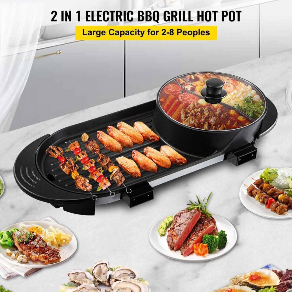 Sähköinen kuumapannu/grilli Vevor, 1000/1200W hinta ja tiedot | Grillit | hobbyhall.fi