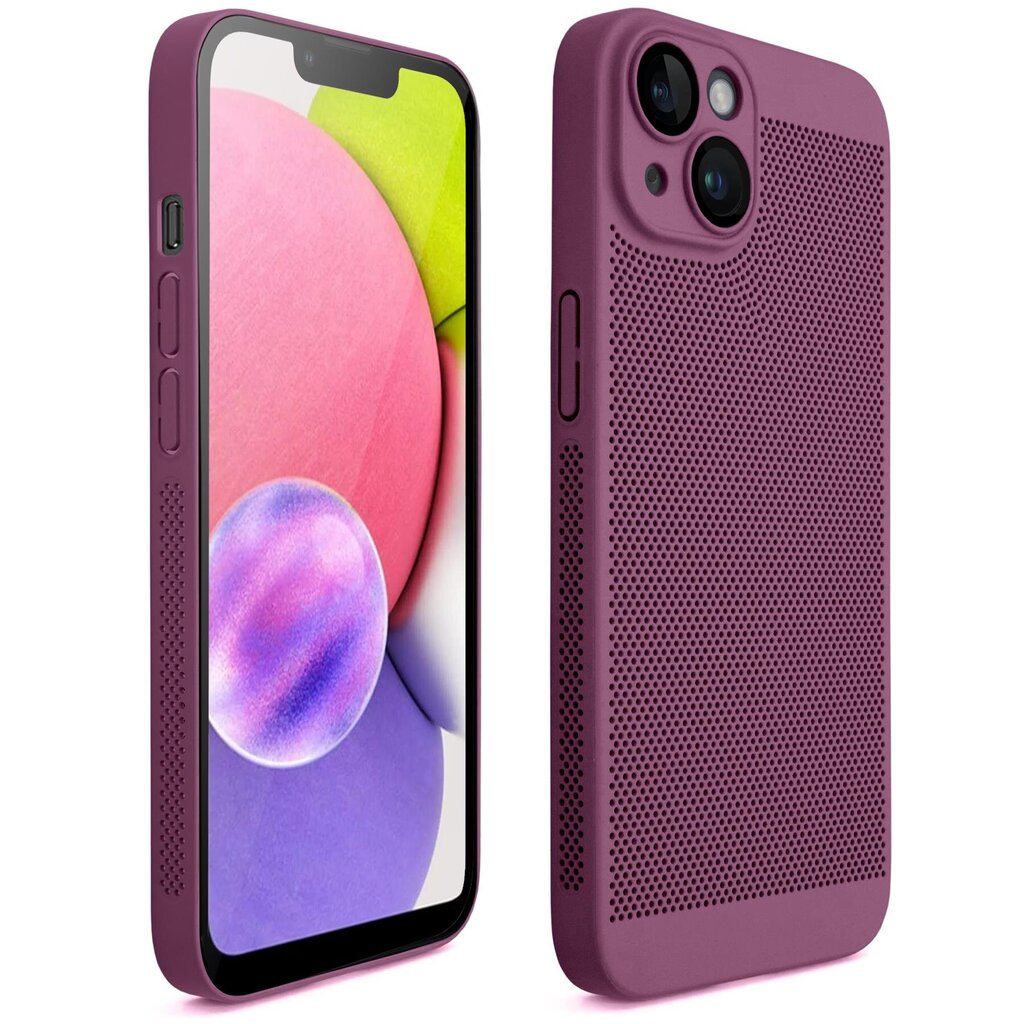 Moozy suojakuori iPhone 13, iPhone 14 kotelo tuuletuskuviolla VentiGuard Case, violetti hinta ja tiedot | Puhelimen kuoret ja kotelot | hobbyhall.fi