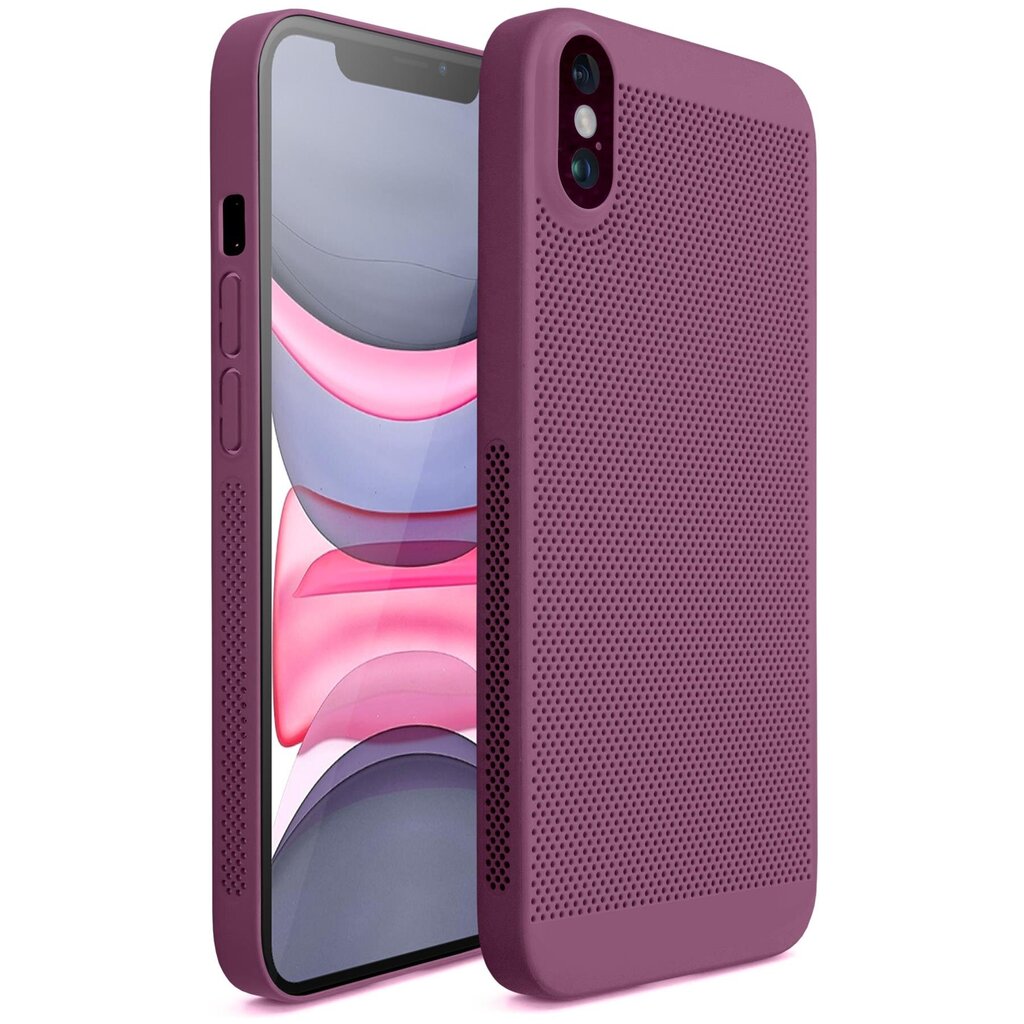 Moozy suojakuori iPhone X, iPhone XS kotelo tuuletuskuviolla VentiGuard Case, violetti hinta ja tiedot | Puhelimen kuoret ja kotelot | hobbyhall.fi