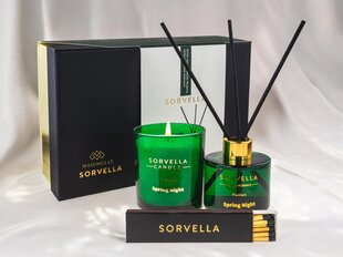 Setti kodin tuoksua ja tuoksukynttilä tulitikuilla Premium Sorvella Perfume Spring Night, 120 ml hinta ja tiedot | Huonetuoksut | hobbyhall.fi