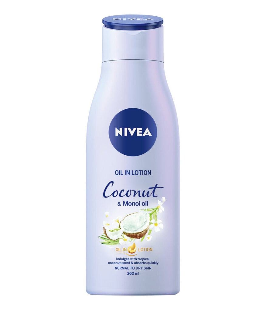 Oil lotion Nivea Coco nut & Monoi Oil, 6 kpl. x 200 ml hinta ja tiedot | Vartalovoiteet ja -emulsiot | hobbyhall.fi