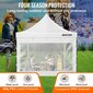 Vevor varjostin verhoilla, 3x3 m, valkoinen hinta ja tiedot | Puutarhapaviljongit | hobbyhall.fi