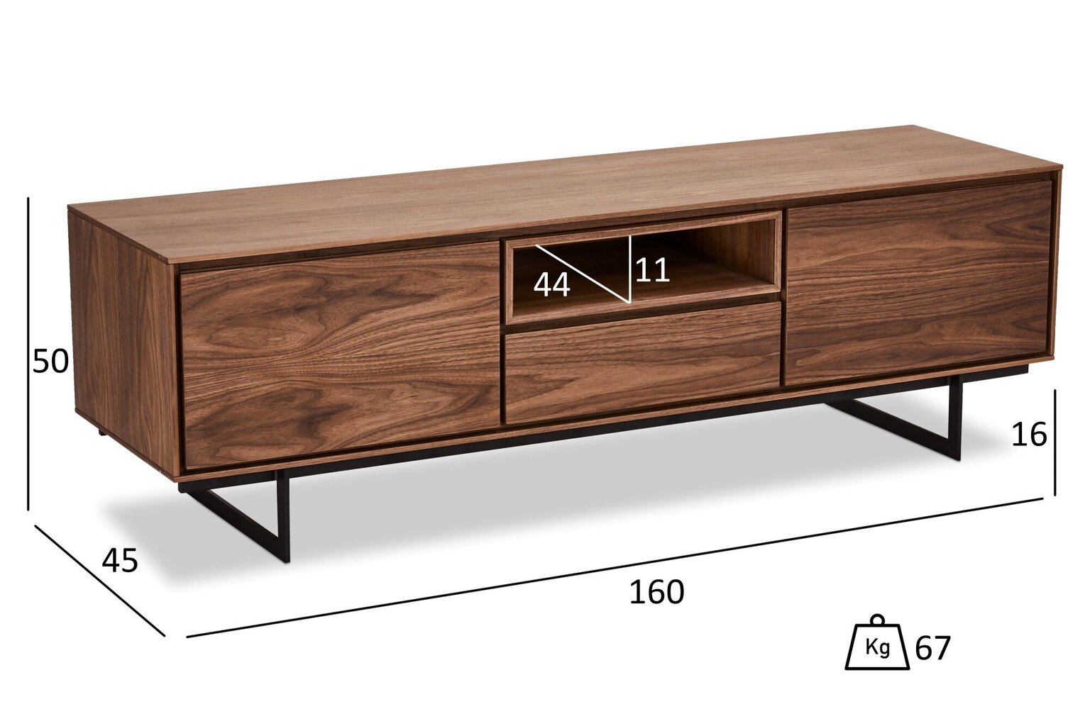 Tv-taso Tokyo, 160x45x50 cm, ruskea hinta ja tiedot | TV-tasot | hobbyhall.fi