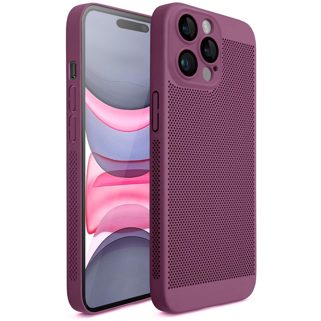 Moozy suojakuori iPhone 15 Pro kotelo tuuletuskuviolla VentiGuard Case, violetti hinta ja tiedot | Puhelimen kuoret ja kotelot | hobbyhall.fi