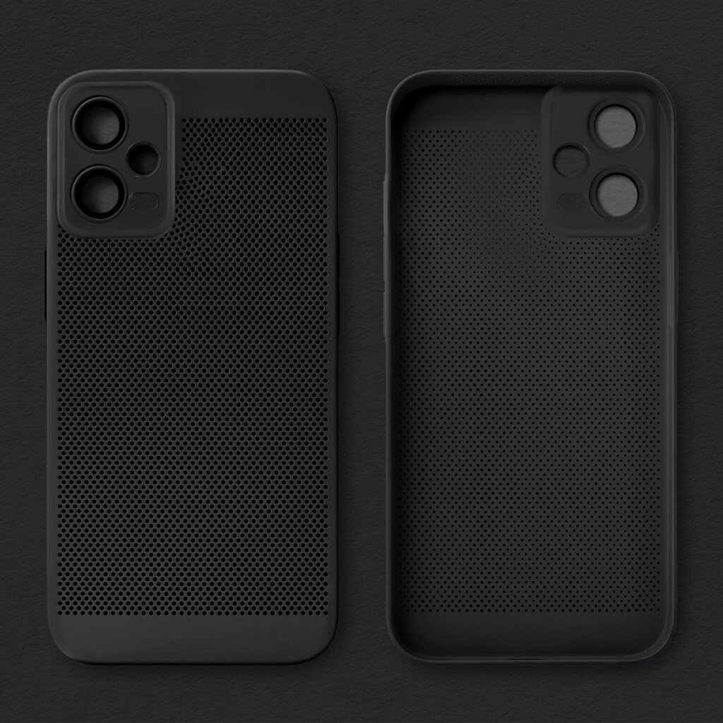 Moozy suojakuori Xiaomi Redmi Note 12 Pro 5G kotelo tuuletuskuviolla VentiGuard Case, musta hinta ja tiedot | Puhelimen kuoret ja kotelot | hobbyhall.fi