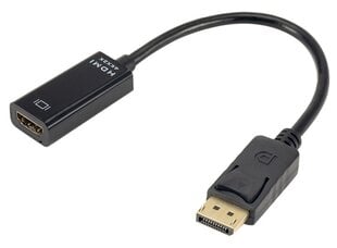 XtendLan Adaptér DisplayPort (M) ja HDMI (F), 15 cm, kaapeli, pro 4k hinta ja tiedot | Adapterit | hobbyhall.fi