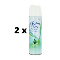 Parranajogeeli Satin Care Sensitive, 200 ml x 2 kpl. paketti hinta ja tiedot | Parranajo ja karvanpoisto | hobbyhall.fi