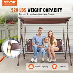 Vevor-ulkoilmaswingit katoksella, 155x109x174 cm, ruskea hinta ja tiedot | Puutarhakeinut | hobbyhall.fi