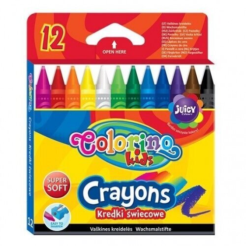 Colorino Kids Crayons 12 väriä hinta ja tiedot | Taide- ja askartelutarvikkeet | hobbyhall.fi