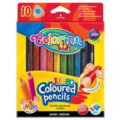 Colorino Kids JUMBO kolmion muotoiset värikynät 8,9 cm 10 väriä hinta ja tiedot | Taide- ja askartelutarvikkeet | hobbyhall.fi