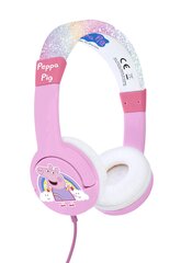 Langalliset on-ear kuulokkeet lapsille OTL Kids : Peppa Pig (Pipsa Possu) Glitter Rainbow hinta ja tiedot | Kuulokkeet | hobbyhall.fi