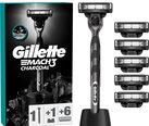 Partakoneen setti Gillette Mach3 Charcoal miehille: partakone + 6 terää + teline