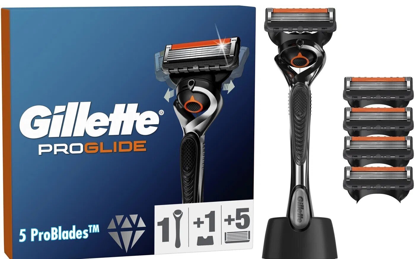 Partakoneen setti Gillette Fusion5 ProGlide miehille: partakone + 3 terää + teline hinta ja tiedot | Parranajo ja karvanpoisto | hobbyhall.fi