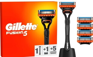 Partakonepakkaus Gillette Fusion5 miehille: partakone + 5 terää + teline hinta ja tiedot | Parranajo ja karvanpoisto | hobbyhall.fi