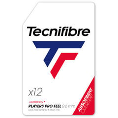 Tennismailan käämit Tecnifibre PLAYERS PRO FEEL, 12 kpl, valkoinen hinta ja tiedot | Tennisvälineet | hobbyhall.fi