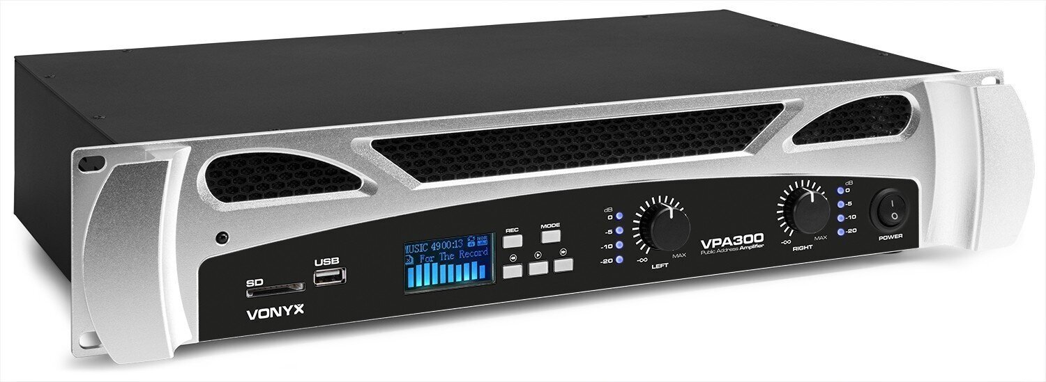 Vonyx VPA300 PA-vahvistin 2x 150W mediasoitin BT:llä hinta ja tiedot | Kaiuttimet ja soundbarit | hobbyhall.fi