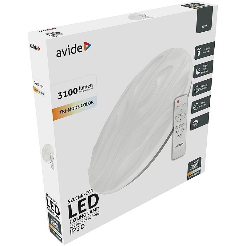 Avide LED kattovalaisin Selene 48W kaukosäätimellä hinta ja tiedot | Kattovalaisimet | hobbyhall.fi