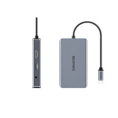 Sovitin SAMZHE DK-L9 9in1 Type-C Sisään 2USB2.0 HDMI VGA AUX 3.5mm SD/TF PD100W 100mbps för HUAWEI Mate40/P50 Samsung S20 hinta ja tiedot | Adapterit | hobbyhall.fi