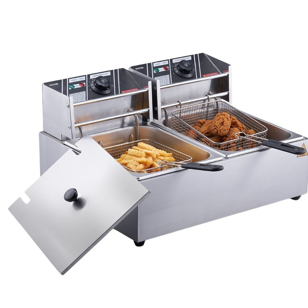 Vevor Ammattikäyttöinen Friteerauslaite, 2500+2500W, 12L hinta ja tiedot | Airfryerit ja friteerauskeittimet | hobbyhall.fi