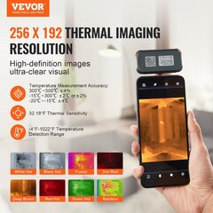 Vevor-termokamera Android-laitteille, 25 Hz hinta ja tiedot | Käsityökalut | hobbyhall.fi