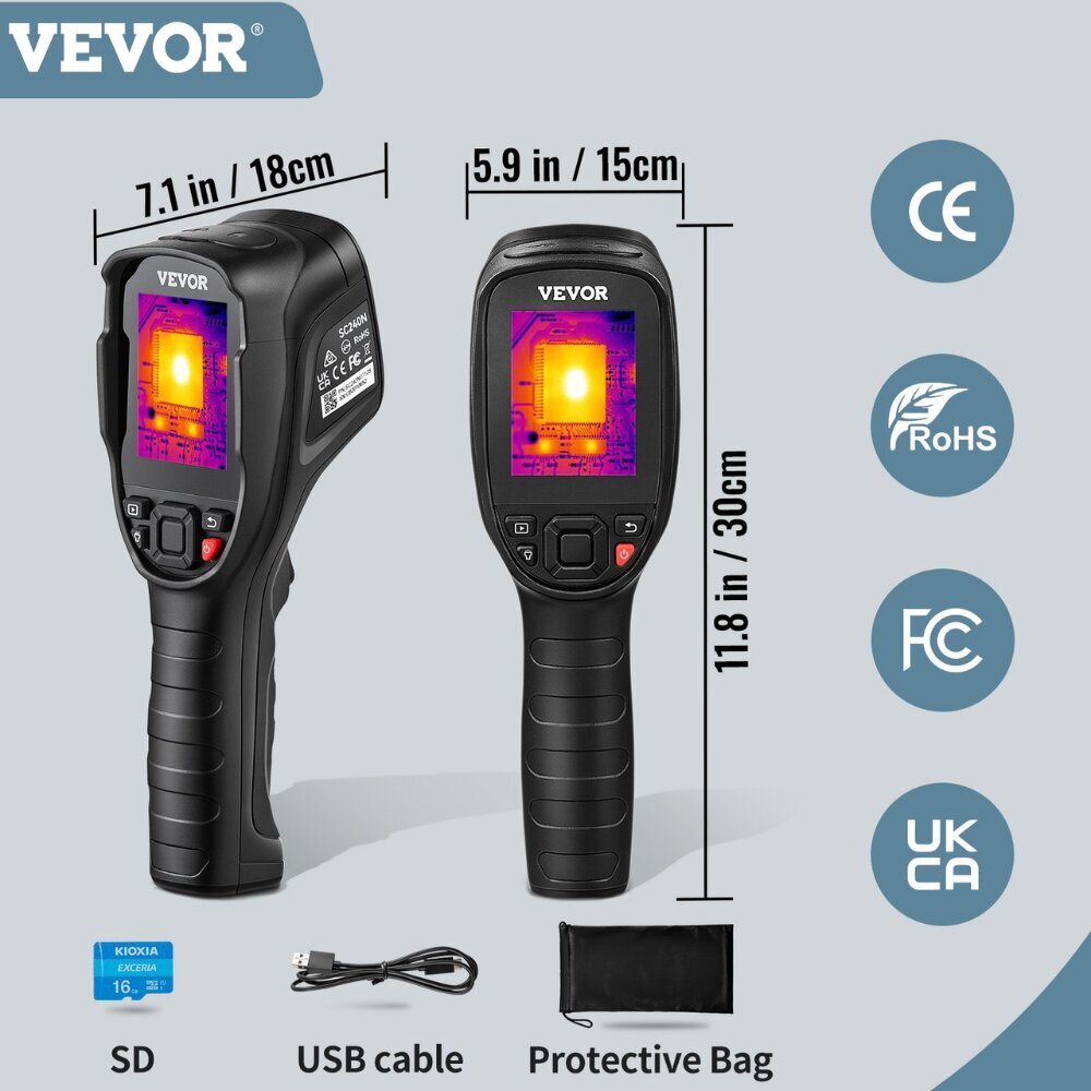 Vevor-termokuvauskamera, 240x180, -20–350°C hinta ja tiedot | Käsityökalut | hobbyhall.fi