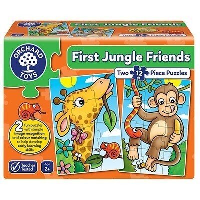 Puzzle Orchard Toys First Jungle Friends, 2x12 d. hinta ja tiedot | Palapelit | hobbyhall.fi