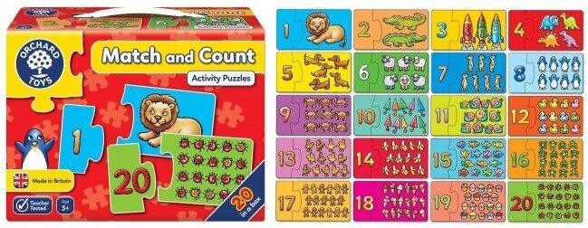 Puzzle Orchard Toys Match and Count, 20x2 d. hinta ja tiedot | Palapelit | hobbyhall.fi