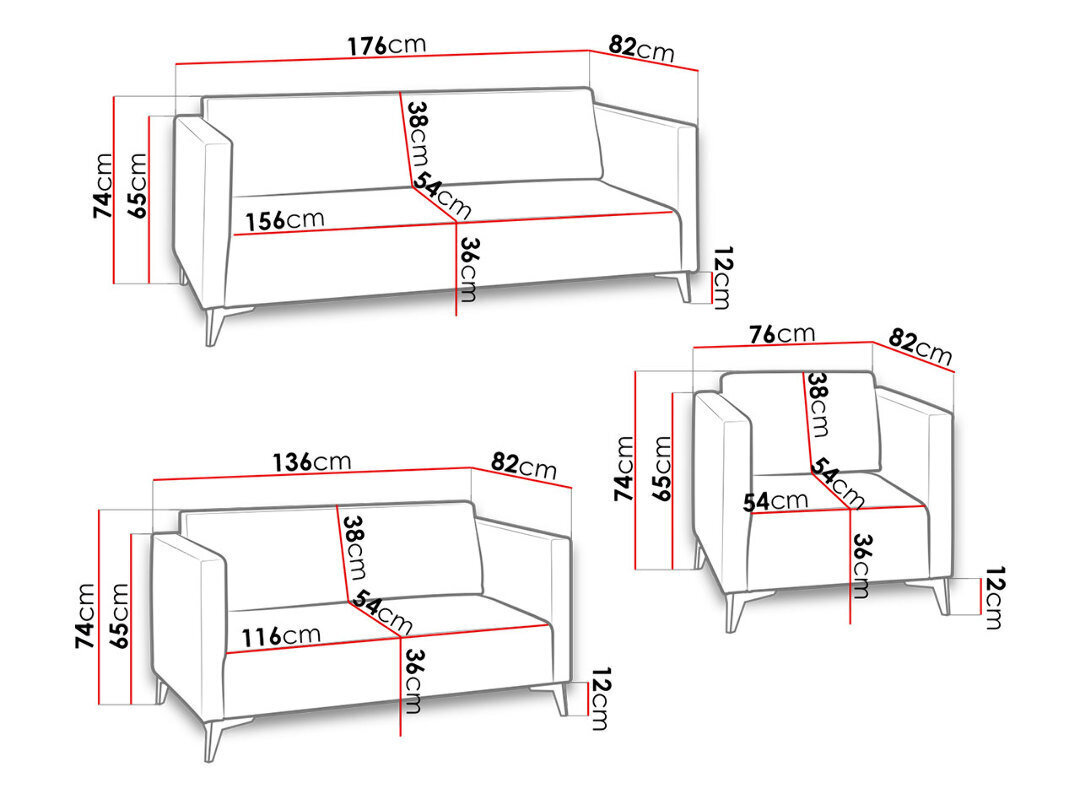 SZAFIR sohva 3 + 2 + 1 hinta ja tiedot | Sohvaryhmät | hobbyhall.fi