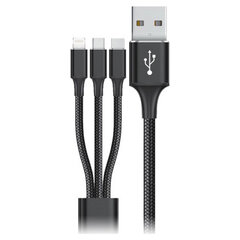 Goms USB - Micro USB, USB-C - Lightning hinta ja tiedot | Puhelinkaapelit | hobbyhall.fi