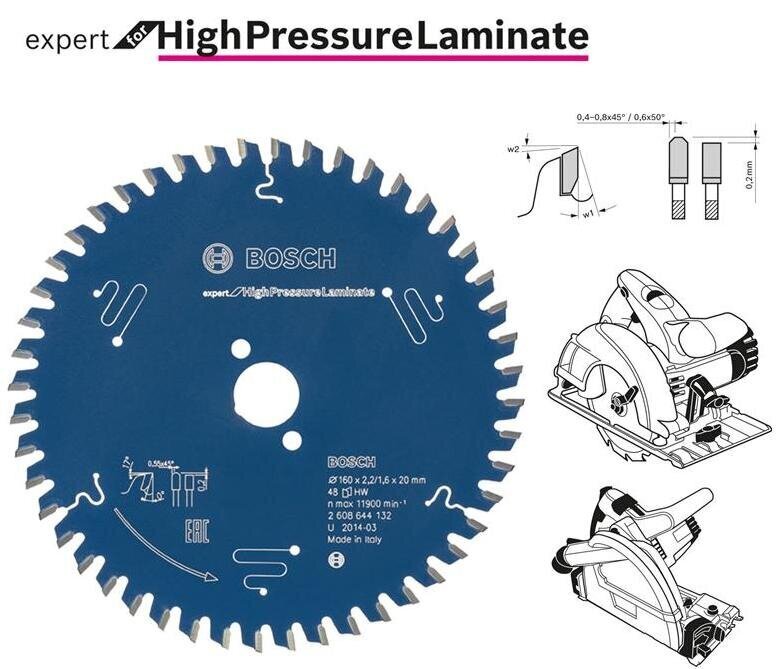 Bosch Expert-laminaattileikkuulevy, 190 mm hinta ja tiedot | Sahat ja sirkkelit | hobbyhall.fi