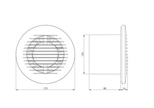 Sähkötuuletin Europlast EA125HT E-EXTRA 125mm hinta ja tiedot | Kylpyhuoneen tuulettimet | hobbyhall.fi