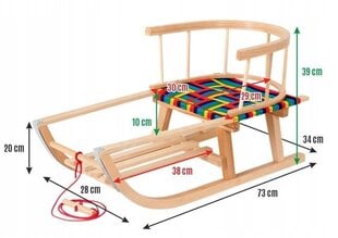 Puinen kelkka selkänojalla Maluch hinta ja tiedot | Pulkat, liukurit ja kelkat | hobbyhall.fi