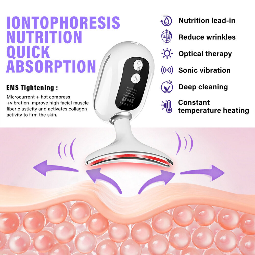 Ryppyjen poistoaine, ihon nuorentaminen, kasvojen kohotusaine EMS kaulan kauneushierontalaite hinta ja tiedot | Hierontalaitteet | hobbyhall.fi