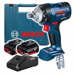 Langaton iskuväännin/avain Bosch GDS 18V-400, 18 V, akulla ja laturilla hinta ja tiedot | Akkuporakoneet ja ruuvinvääntimet | hobbyhall.fi