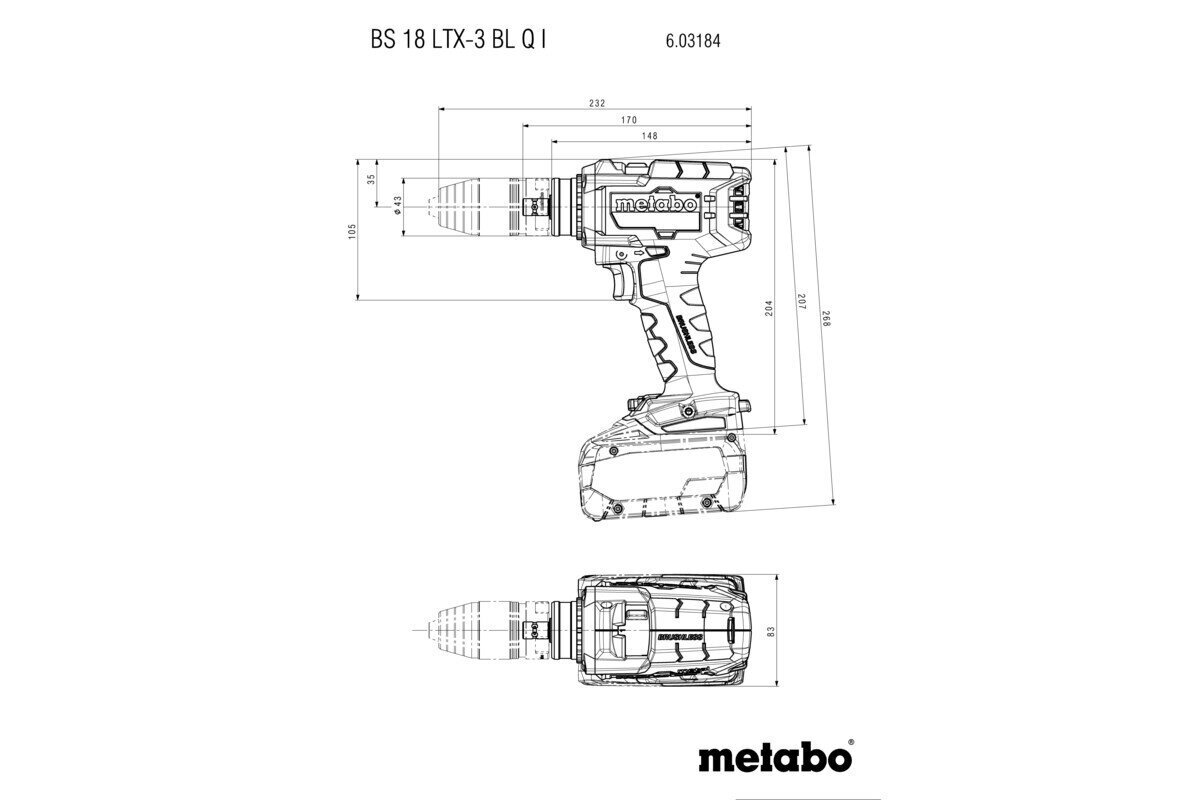 Akkuporakone BS 18LTX-3 BL Q I hinta ja tiedot | Akkuporakoneet ja ruuvinvääntimet | hobbyhall.fi