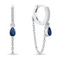 Brilio Silver Original round earrings with a chain EA880W hinta ja tiedot | Korvakorut | hobbyhall.fi