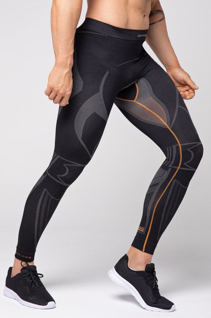 Miesten leggingsit Spaio EXTREME PRO (musta, oranssi) hinta ja tiedot | Miesten kerrastot | hobbyhall.fi