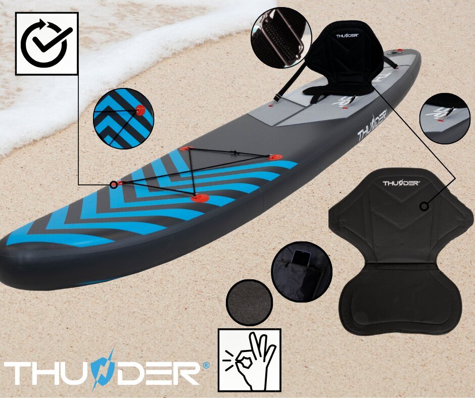 Ilmatäytteinen SUP-lauta Thunder Steel Blue 365 hinta ja tiedot | SUP-laudat | hobbyhall.fi